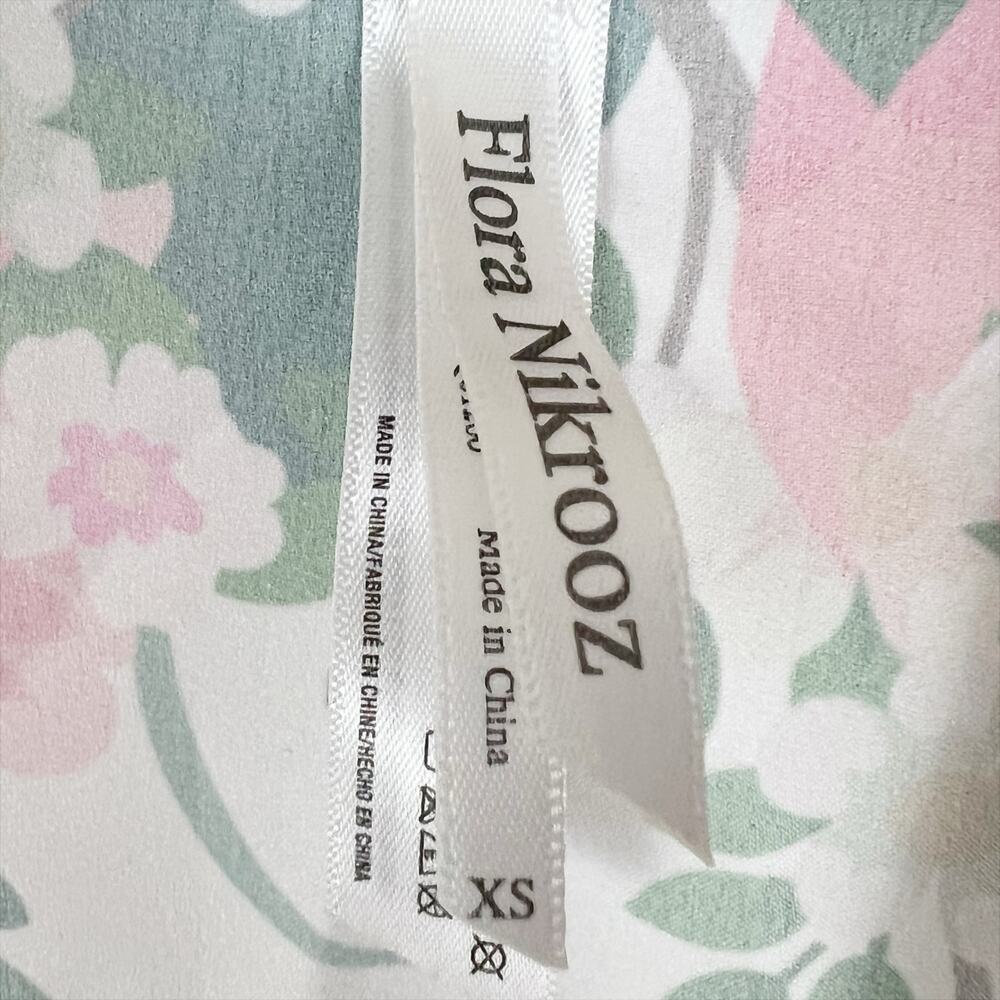 Flora Nikrooz White Bird and Floral Print Satin Pajama Top Size XS - Picture 7 of 8
